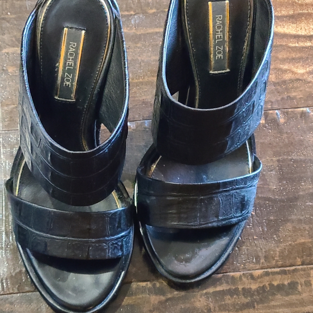 Enita Mule Croc Embossed Stiletto Heels